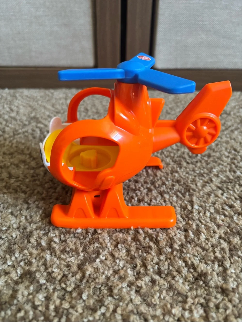 Fisher Price Little People Orange Helicopter with Blue Rotor